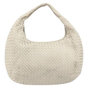 Bottega Veneta Zip Hobo Intrecciato White Leather Handbag